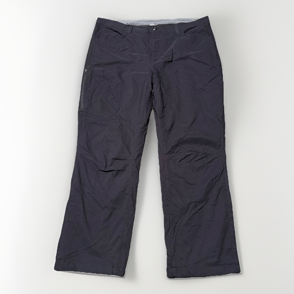 Eddie‎ Bauer Pants Mens 40x29 Black Fleece Lined Tech Nylon Hiking Outdoor